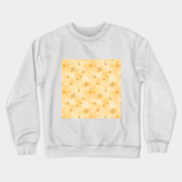 Gold Snowflakes Christmas Pattern Crewneck Sweatshirt by DeneboArt